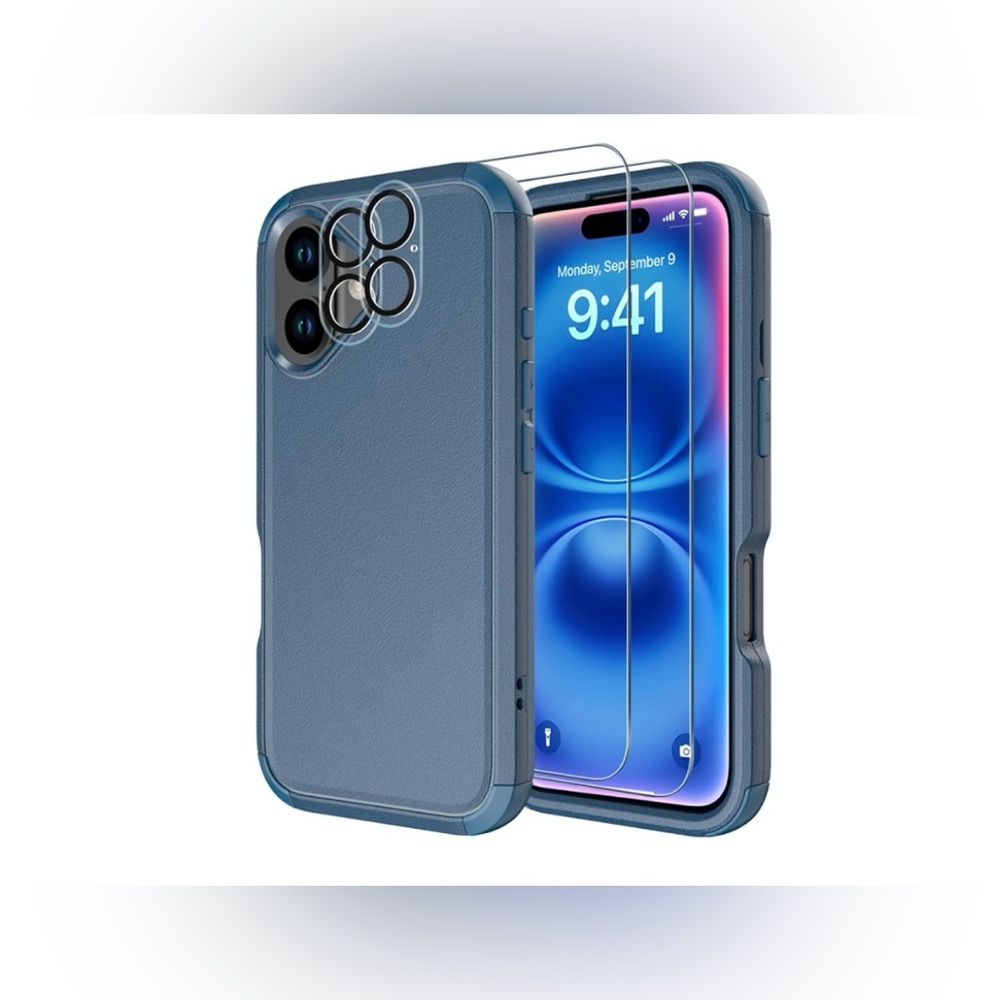 Diverbox for iPhone 16 Case [Shockproof] [Dropproof] [Tempered Glass Screen Prot